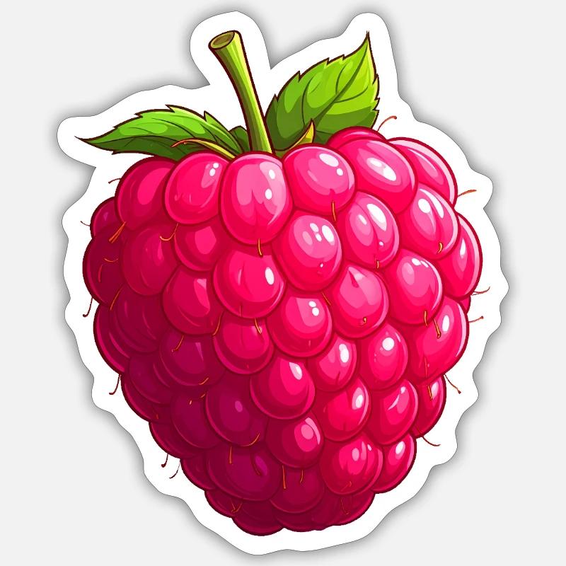 Raspberry - Sticker size S (10 x 10 cm) - white matte