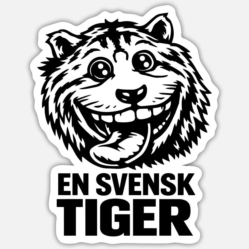 A Swedish tiger - Sticker size S (10 x 10 cm) - white matte