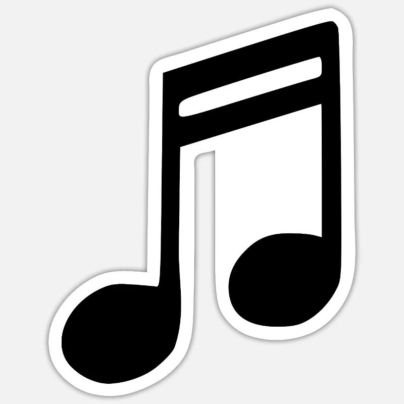 Musik Note Musiknote schwarz - Sticker Größe S (10 x 10 cm) - Mattweiß