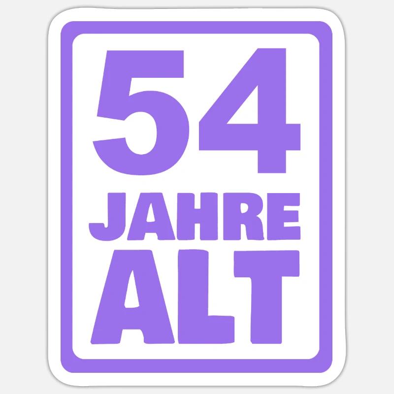 54 - Sticker Größe S (10 x 10 cm) - Mattweiß