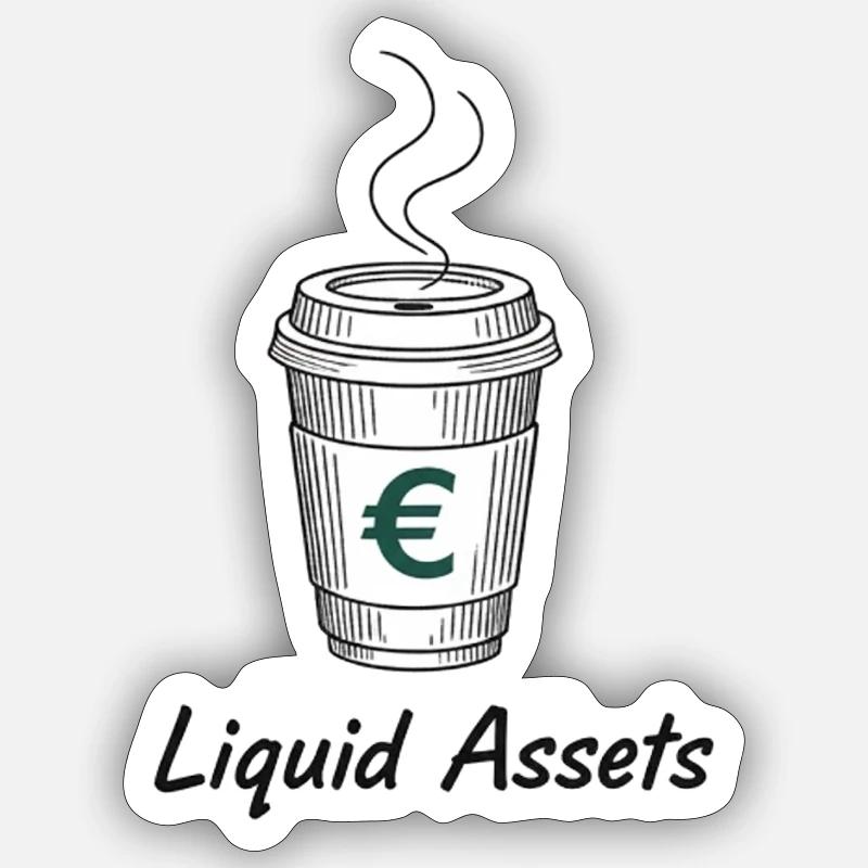 Liquid Assets - Sticker Größe S (10 x 10 cm) - Mattweiß
