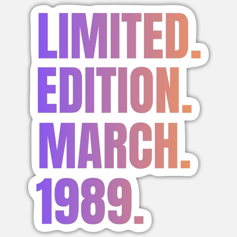 Limited Edition Mars 1989 - Sticker taille S (10 x 10 cm) - blanc mat