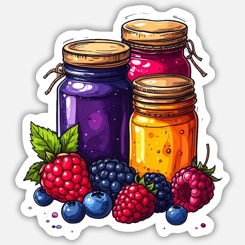 Marmelade - Sticker Größe S (10 x 10 cm) - Mattweiß