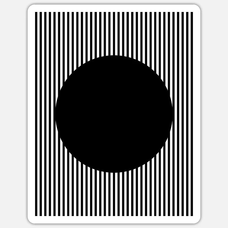 Black circle shape design - Sticker size S (10 x 10 cm) - white matte