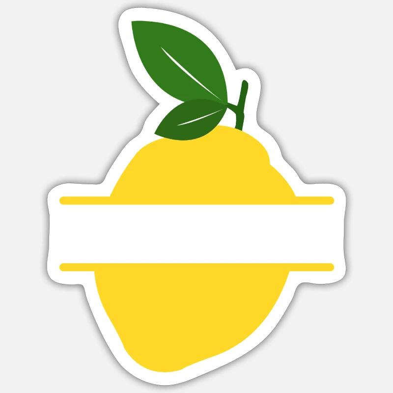 Lemon Split Frame - Sticker Größe S (10 x 10 cm) - Mattweiß