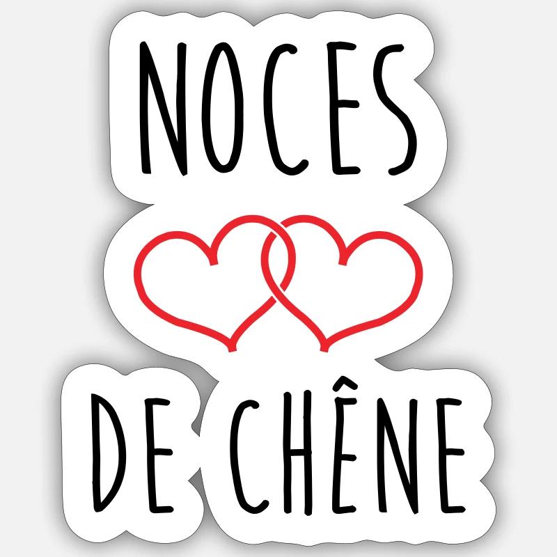 Eichenhochzeit 80 Jahre - Sticker Größe S (10 x 10 cm) - Mattweiß