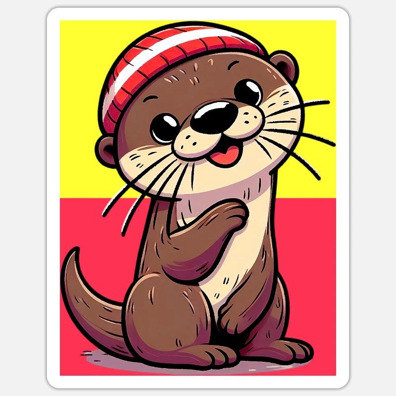 otter - Sticker size S (10 x 10 cm) - white matte