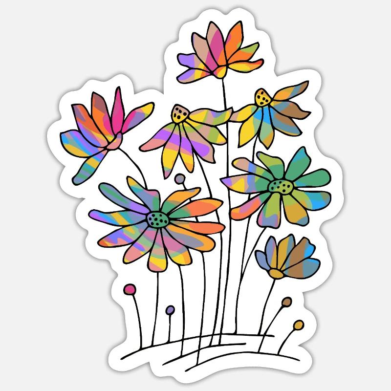 Fleur Sticker taille S (10 x 10 cm)