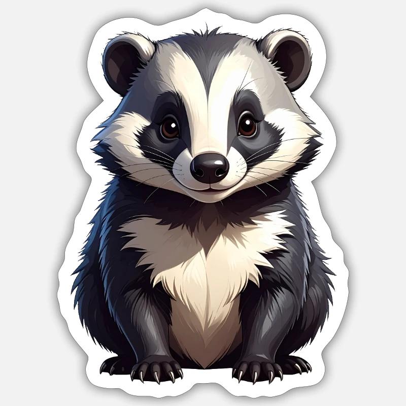 Dachs - Sticker Größe S (10 x 10 cm) - Mattweiß
