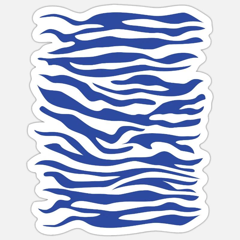 Zebra Muster blau - Sticker Größe S (10 x 10 cm) - Mattweiß