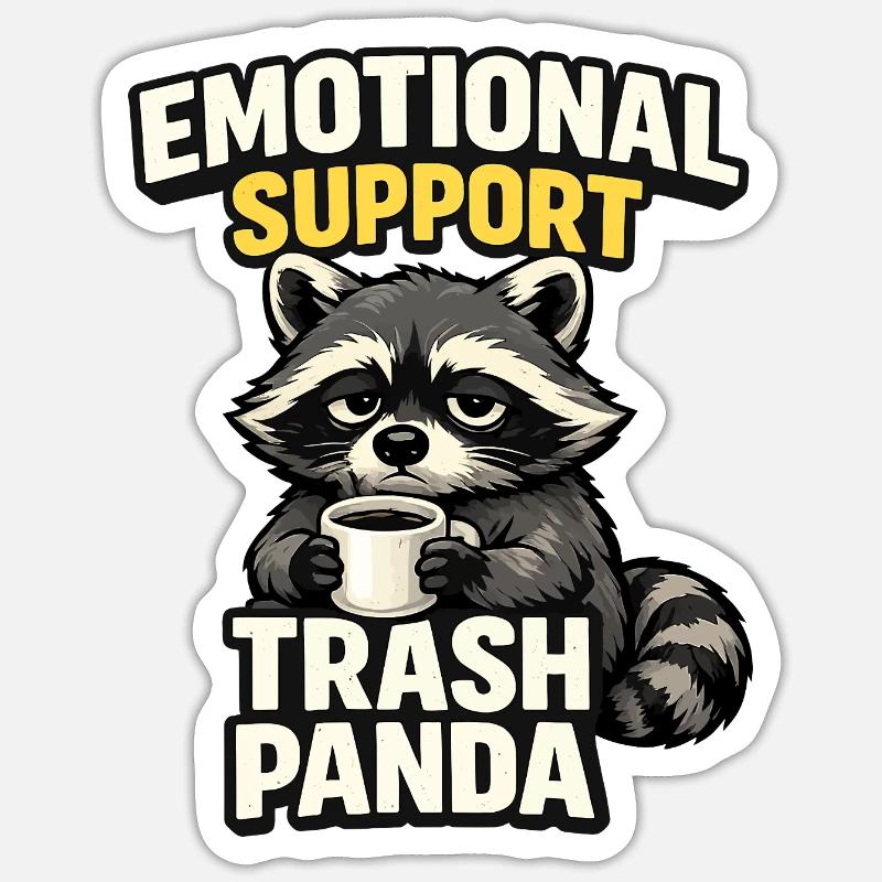 Emotionale Unterstützung Trash Panda - Sticker Größe S (10 x 10 cm) - Mattweiß