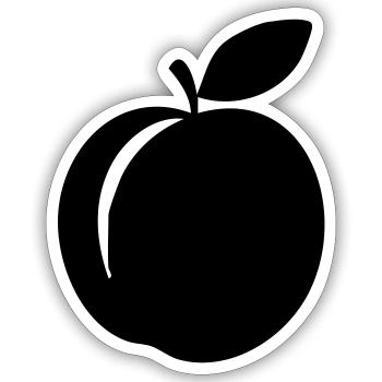 Pfirsich-Silhouette – süßes Sommerdesign - Sticker Größe S (10 x 10 cm) - Mattweiß - Vorne
