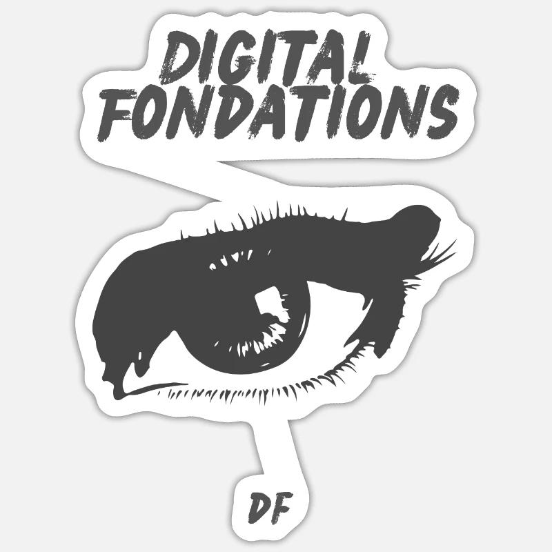 df - Sticker taille S (10 x 10 cm) - blanc mat