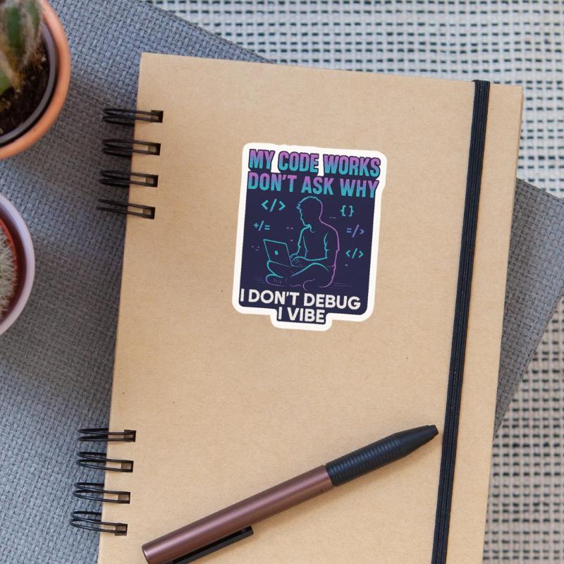 My Code Works Don't Ask Why – Lustiges Programmier Sticker Größe S (10 x 10 cm)