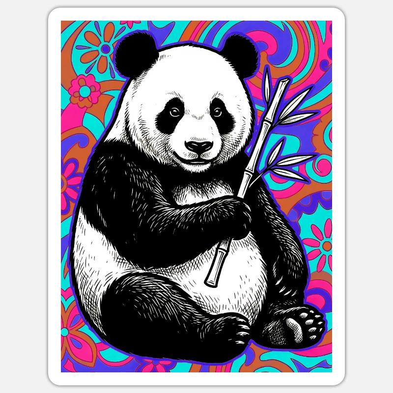 panda - Sticker taille S (10 x 10 cm) - blanc mat