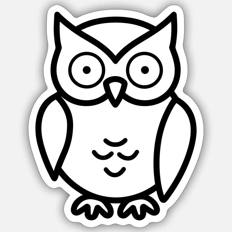 Eule - Sticker Größe S (10 x 10 cm) - Mattweiß