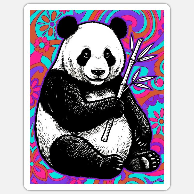 Panda - Sticker Größe S (10 x 10 cm) - Mattweiß