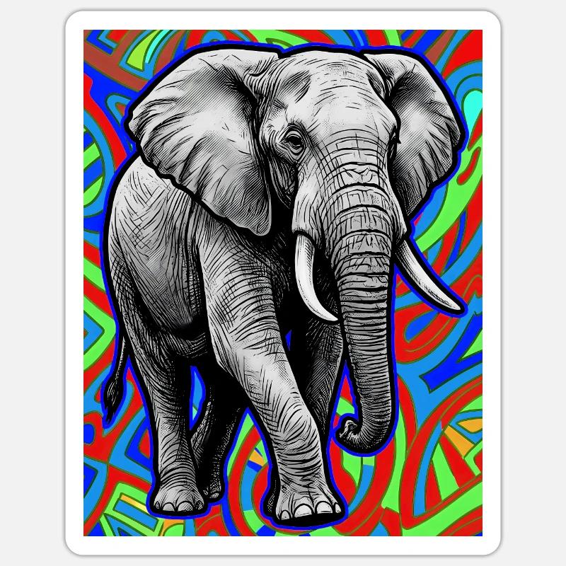 elephant - Sticker size S (10 x 10 cm) - white matte