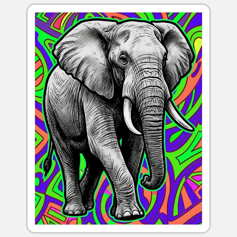 elephant - Sticker size S (10 x 10 cm) - white matte