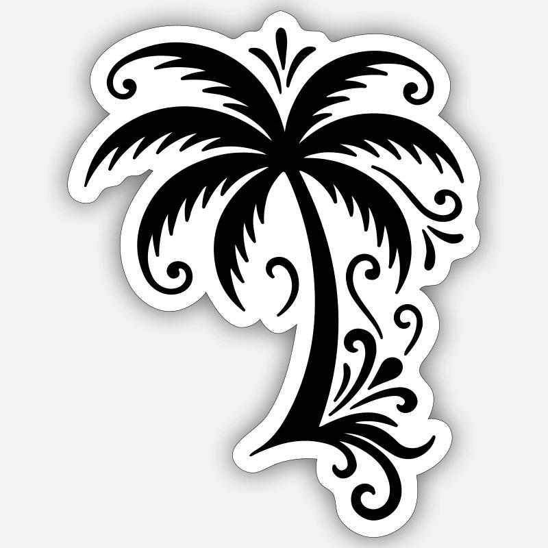 Palm tree icon beach Sticker size S (10 x 10 cm)