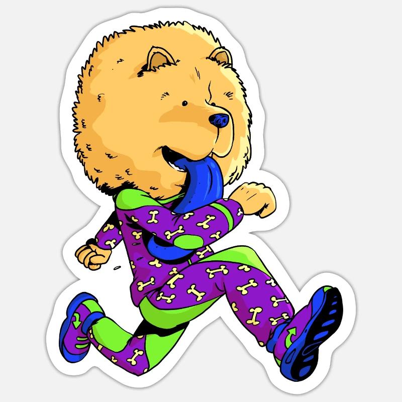 Chow-chow runner  Sticker taille S (10 x 10 cm)