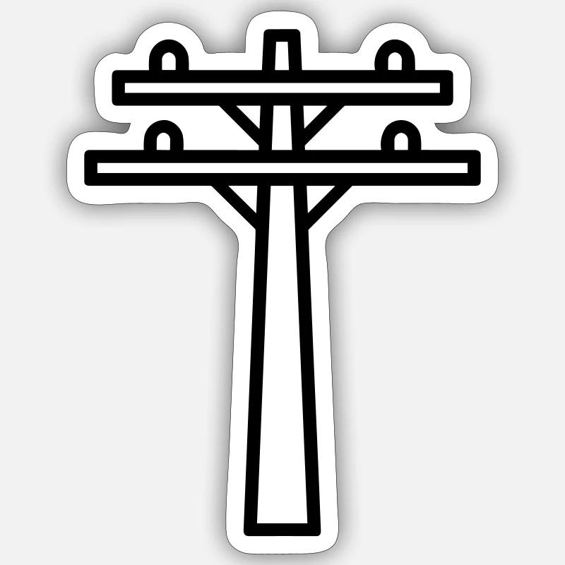 Strommast - Sticker Größe S (10 x 10 cm) - Mattweiß
