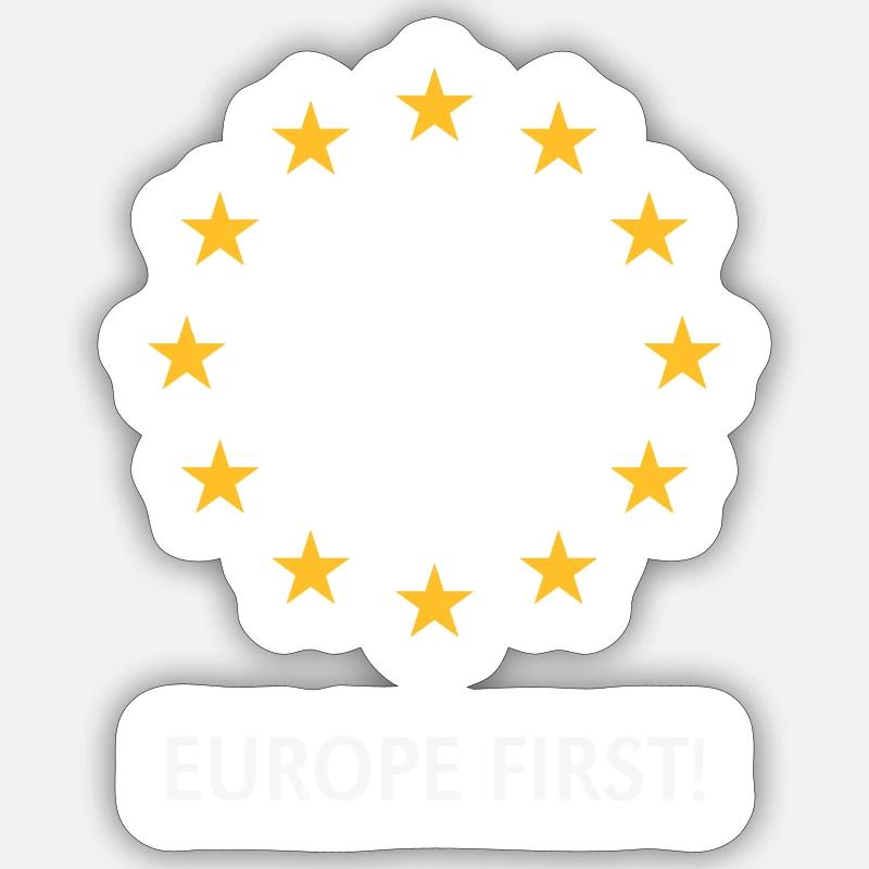 Europe First! Europe First! (2C) - Sticker size S (10 x 10 cm) - white matte
