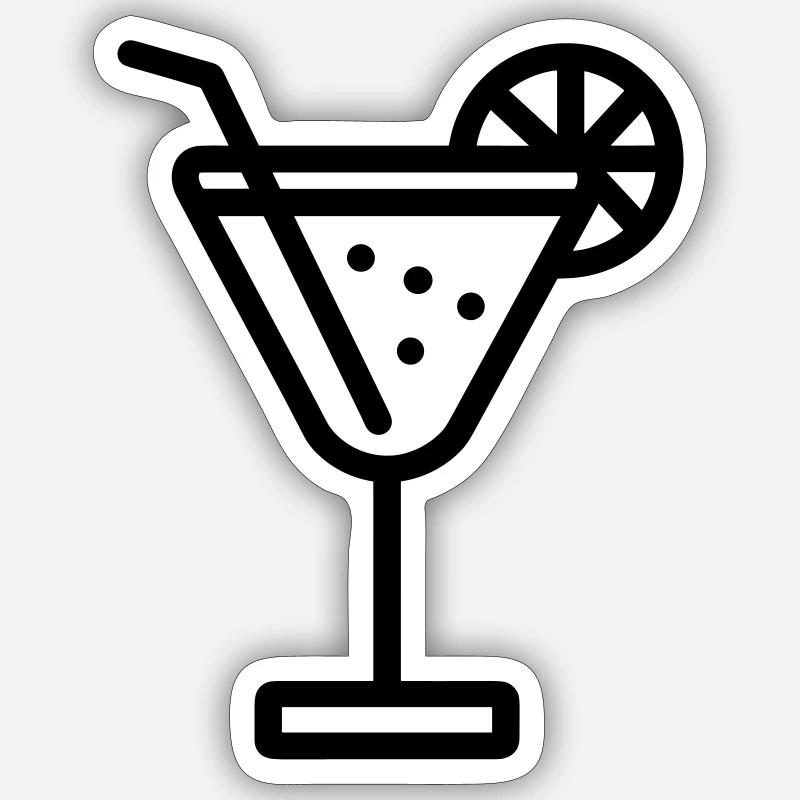 Cocktail - Sticker Größe S (10 x 10 cm) - Mattweiß