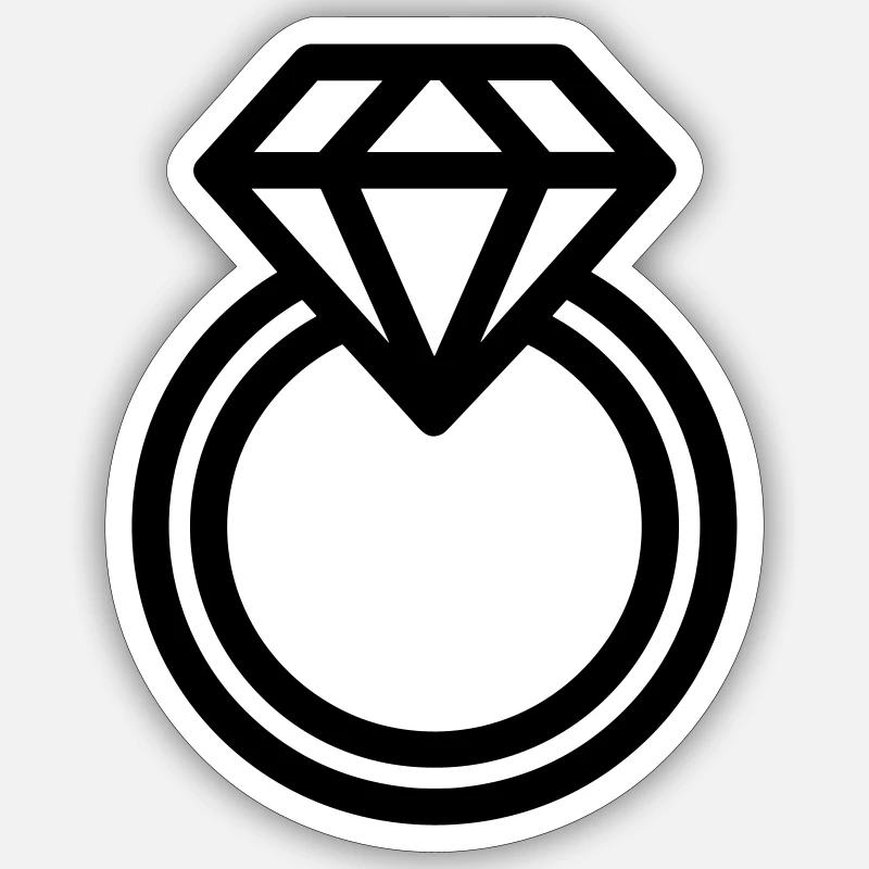 bague diamant Sticker taille S (10 x 10 cm)