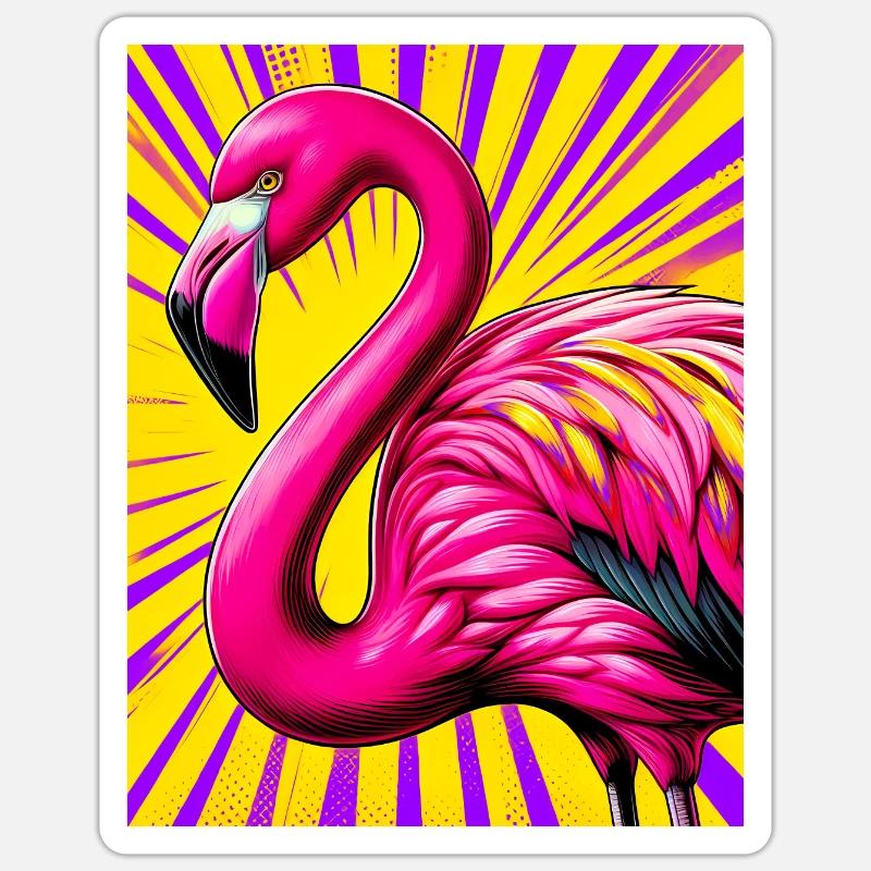 Flamingo - Sticker Größe S (10 x 10 cm) - Mattweiß