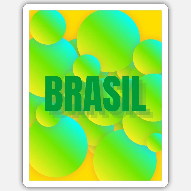 Brasil Neon Blasen Design - Sticker Größe S (10 x 10 cm) - Mattweiß
