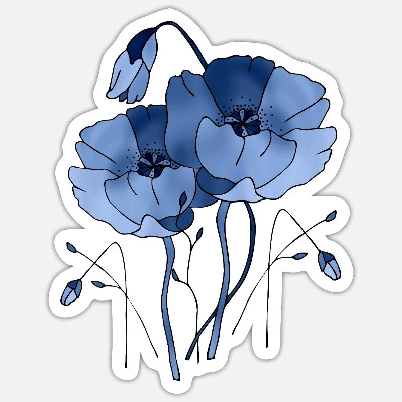 Fleur - Sticker taille S (10 x 10 cm) - blanc mat