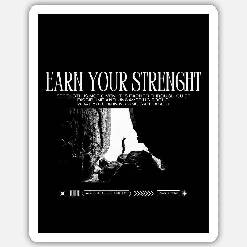 Black_White|Modern|Typographic|StreetwearTshirtpro - Sticker size S (10 x 10 cm) - white matte