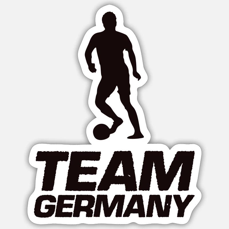 TeamGermany Silhouette Kick - Sticker size S (10 x 10 cm) - white matte