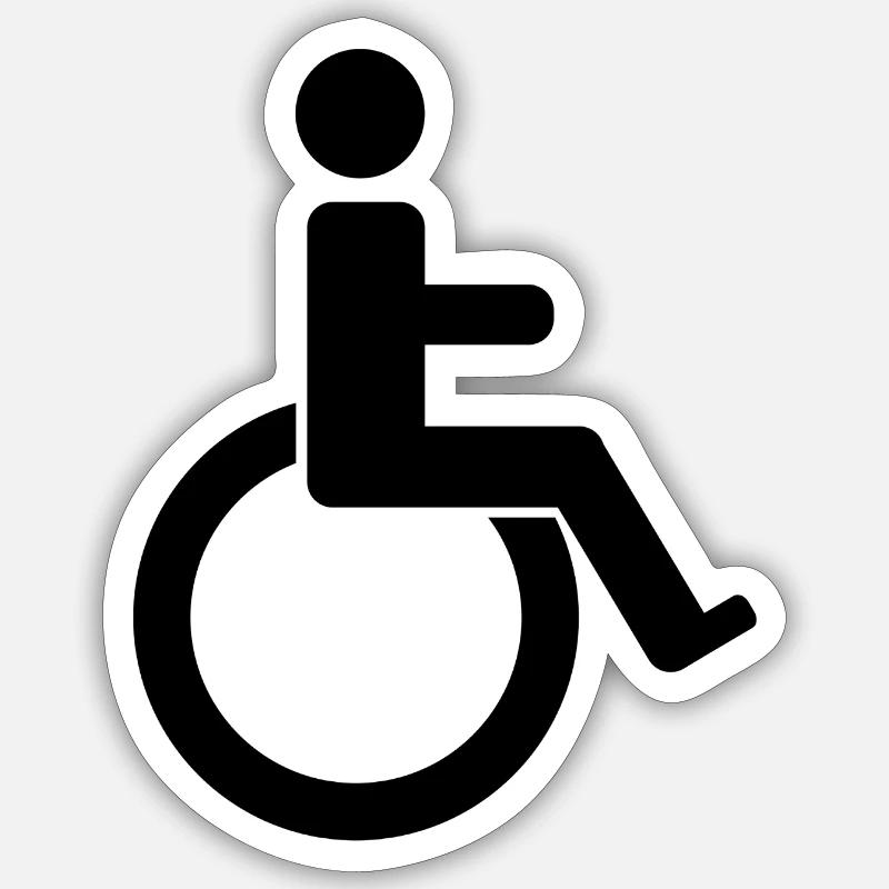 Panneau de handicap - Sticker taille S (10 x 10 cm) - blanc mat