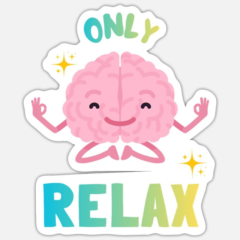 Rainbow Zen Brain - Sticker size S (10 x 10 cm) - white matte