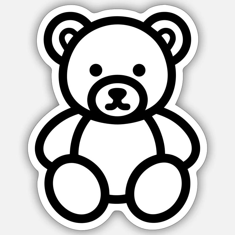 ourson - Sticker taille S (10 x 10 cm) - blanc mat