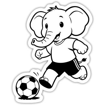 Elephant Football - Sticker Größe S (10 x 10 cm) - Mattweiß - Vorne