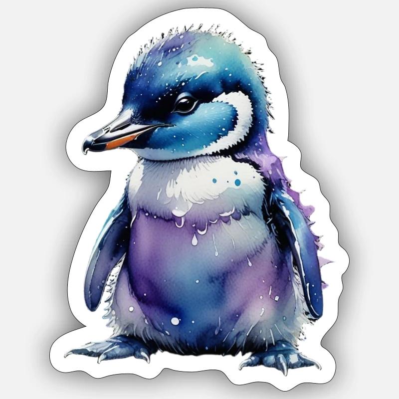 Pinguin Pinguinkücken - Sticker Größe S (10 x 10 cm) - Mattweiß