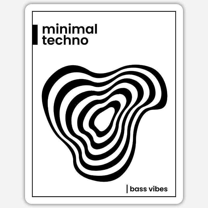 Conception minimale de l’affiche techno - Sticker taille S (10 x 10 cm) - blanc mat