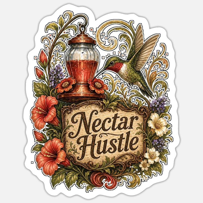 Nectar Hustle - Sticker size S (10 x 10 cm) - white matte