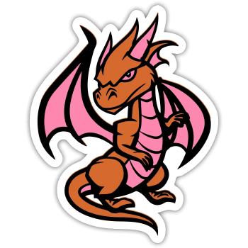Kleiner Drachen - Sticker Größe S (10 x 10 cm) - Mattweiß - Vorne