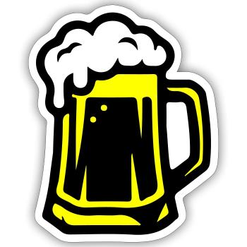 Beer Mug Beer Icon - Sticker size S (10 x 10 cm) - white matte - Front