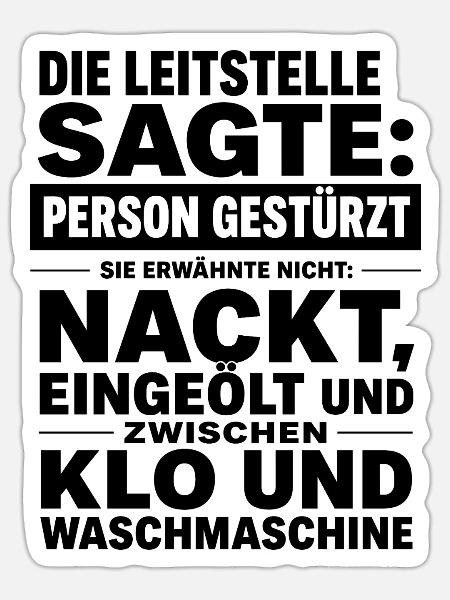 Person Gestürzt, Details Verschwiegen - Sticker Größe S (10 x 10 cm) - Mattweiß