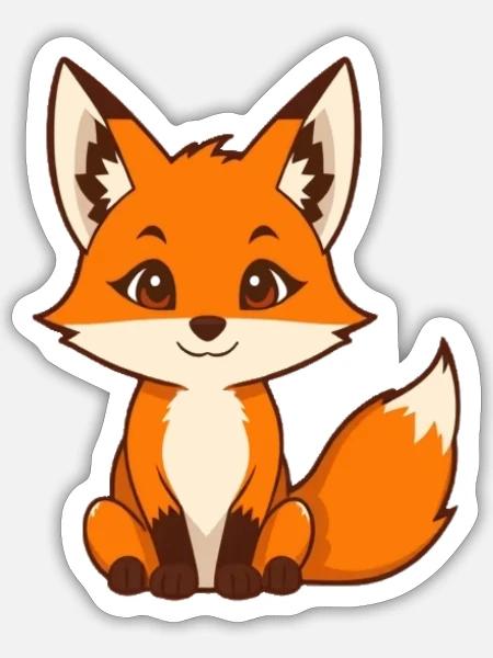 Niedlicher Fuchs Geschenk Naturliebhaber Wanderer - Sticker Größe S (10 x 10 cm) - Mattweiß