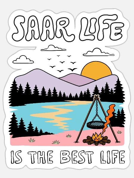 Saarland - Saar Life ist the Best Life  - Sticker Größe S (10 x 10 cm) - Mattweiß