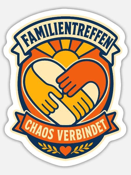 Familienfest Herzverbindet Chaos - Sticker Größe S (10 x 10 cm) - Mattweiß