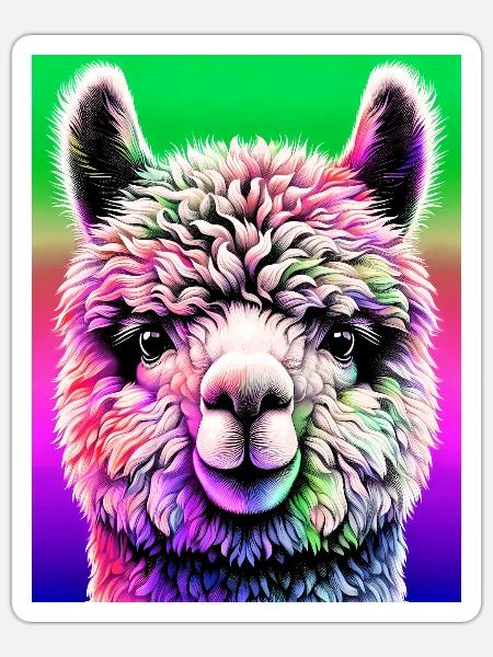 Alpaka - Sticker Größe S (10 x 10 cm) - Mattweiß