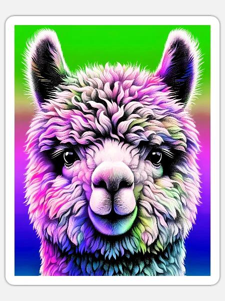 Alpaka - Sticker Größe S (10 x 10 cm) - Mattweiß