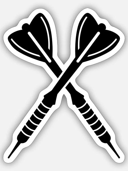 Dartpfeile - Sticker Größe S (10 x 10 cm) - Mattweiß